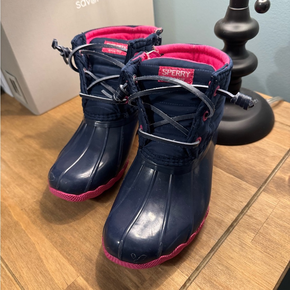 Sperry Kids' Blue and Pink Rain Boots
